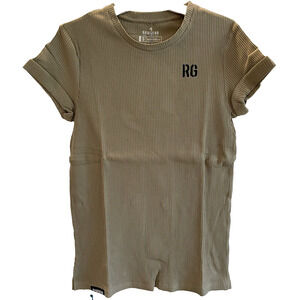 Raw Gear Men's Rib Knit Shirt Tan Oak Small ~ RG437 By Bradley Martyn 🔥NEW🔥